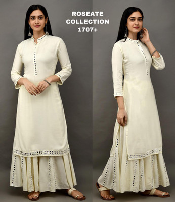 HELWIN DESIGNER Women Solid A-line Kurta(Yellow)