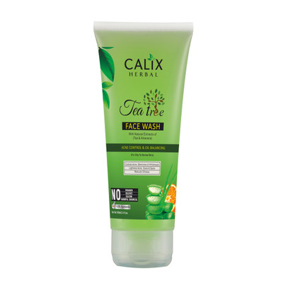 calix Herbal Organic & Ayurvedic Tea Tree  For Acne Control & Oil Balancing - Deeply Cleanses Skin, Clears Skin, Scars & Spots For Oily To Normal Skin Face Wash(100 ml)