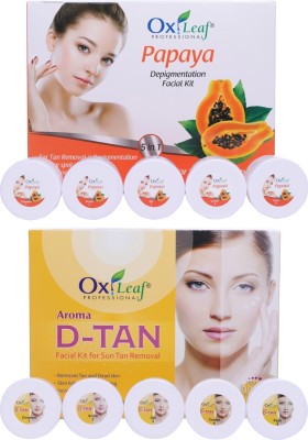 Oxileaf Papaya De-Pigmentation & Aroma D-Tan for Sun-Tan Removal Facial Kit(10 x 36 ml)