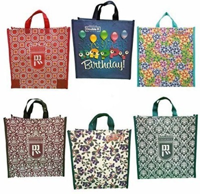 Double R Cotton Shopping Bags by Double R Bags - Kitchen Essentials (Tote/Carry Bag/Medium Reusable Grocery Bags, Pack of 6 Pack of 6 Grocery Bags(Multicolor)