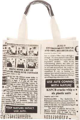 22% OFF on Jute Cottage Men & Women White, Black Hand-held Bag
