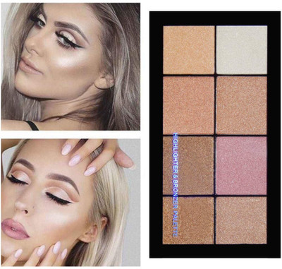 THTC Highlighter & Bronzer Palette Shining 8 color Highlighter (Multi Color) [02] Highlighter(Multi Color)