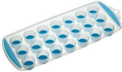 Sharry Blue, White Plastic, Silicone Ice Cube Tray(Pack of1)