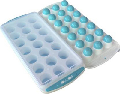 Sharry ICE CUBE TRAY WITH SILICON BOTTOM Blue, White Plastic Ice Cube Tray(Pack of2)