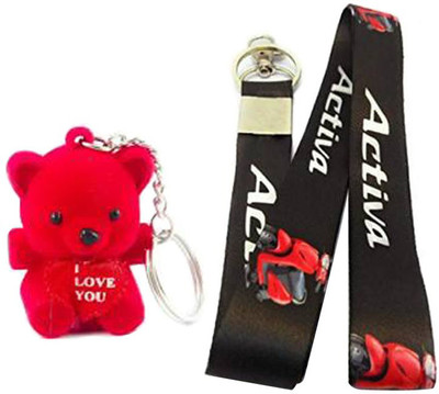 ShopTop Honda Activa Rubber keychain with Teddy keychain Key Chain