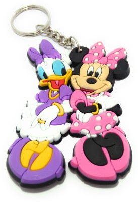 Key Era Minni Mickey Mouse mm Donald Duck Dd Single Side Rubber Keyring Key Chain