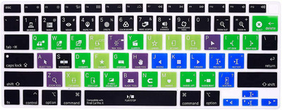 Saco Hotkey Shortcuts Keyboard Cover Silicone Protective Skin Keyboard Protector with Touch ID A2337 M1 Chip US Layout (NOT FIT for 2018-2019 Version) - Final Cut Pro X laptop Keyboard Skin(Multicolor)