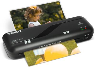 Texet LMA4-VX A4 Portable &amp; Compact Hot Laminator/Laminating Machine With Jam Release Button - Fully Automatic 9 inch Lamination Machine
