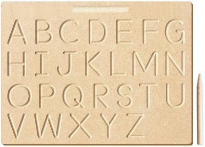 SALEOFF Montessori English Alphabet Wooden Tracing Board - Capital/Uppercase Letters - Montessori English Learning/ Wooden Montessori Learning Skills and Writing Practice(Brown)