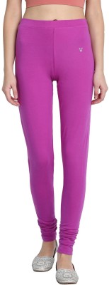 V Star Churidar Length Western Wear Legging(Purple, Solid)