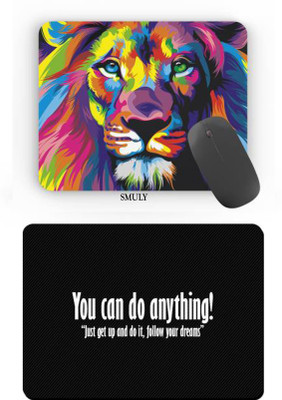 SMULY COMBO PACK OF COLOURFULL LION &YOU CAN DO ANYTHING Mousepad(Multicolour 19)