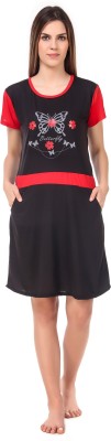 Bombshell Women Nighty(Black, Red)