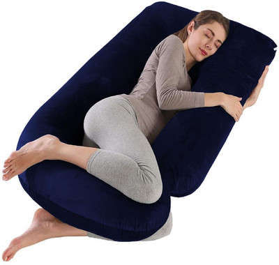 WILD MINT Microfibre Pregnancy Pillow Pack of 1 Solid(Dark Blue)