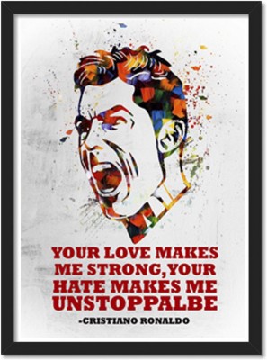 Ronaldo Pop Art Framed Poster For Room & Office (10 Inch X 13 Inch, Framed) Paper Print(13 inch X 10 inch, Framed)