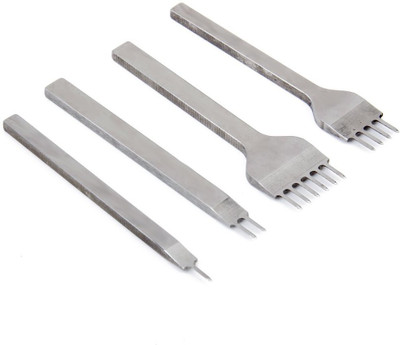 Maxxlite 4pcs DIY Leather Craft Tools Hole Punches Stitching Punch Tool Set Prong 4mm Hand Tool Kit(4 Tools)