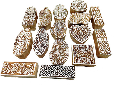 Vardhman wooden designer blocks Printing Blocks(Pack of 10)