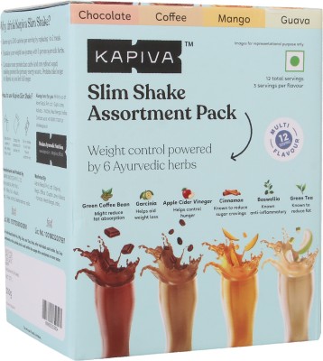 Kapiva Slim Shake Assortment Pack - Coffee, Chocolate, Mango & Guava Protein Shake(300 g, Assortment Pack)