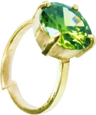 RSPSHAKTI Ruby Manik Gemstone Wt 6.25 Ratti Dhatu Silver Coated Adjustable Ring Unisex Metal Zircon Gold Plated Ring