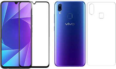 ELEF Front and Back Tempered Glass for Vivo Y95 Front 11D Black Border Tempered and Back Flexible 0.3mm Trink(Pack of 2)