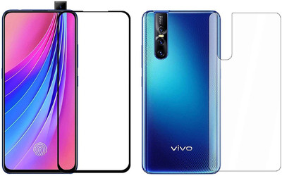 ELEF Front and Back Tempered Glass for Vivo V15 Pro Front 11D Black Border Tempered and Back Flexible 0.3mm Trink(Pack of 2)