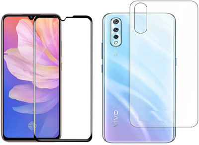 ELEF Front and Back Tempered Glass for Vivo S1 Front 11D Black Border Tempered and Back Flexible 0.3mm Trink(Pack of 2)