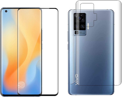 VOSKI Front and Back Tempered Glass for Vivo X50 pro Front 11D Black Tempered Glass Back Flexible Trink (Not Glass)(Pack of 1)