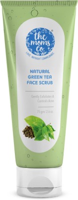 The Moms Co. Natural Green Tea Face Scrub I Control Acne & Gentle Exfoliation l With Tagua Nut , Black Sand and Vitamin C l All Skin Types Scrub(75)