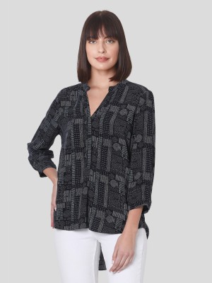 VERO MODA Women Printed Casual Black Shirt