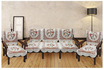 onterio fabs Cotton 3+2 Seater Sofa Floral Cover(Pack of 6 Multicolor)