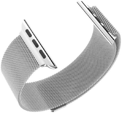 Spinzzy Stainless Strong Magnet Steel Mesh Loop Adjustable Metal Magnetic Strap Compatible with Watch Band 42mm 44mm for Series 6/5/4/3/2/1/SE (Watch Not InCluded) Smart Watch Strap(Silver)