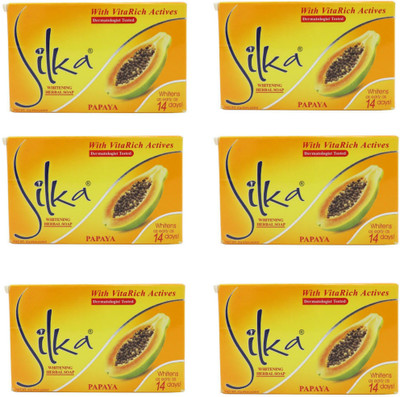 SILKA Whitening Papaya Soap Pack of 6(6 x 135 g)