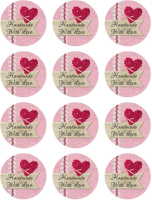 D2C Handmade with Love Sticker, Ideal for Gift Wrapping, Greeting Card, , Self Adhesive Paper Label(Multicolor)