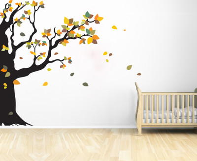 Sticker Hub 60 cm Automn Tree Wall Sticker Self Adhesive Sticker(Pack of 1)