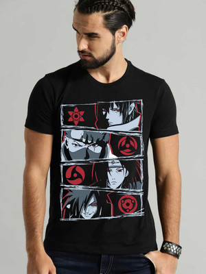 VIKCLIQUE Printed Men Round Neck Black T-Shirt