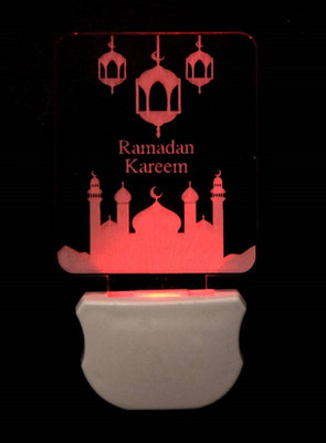 Arus Acrylic Magic Night Lamp 3D Ramadan Kareem Shape Beautiful Illumination Automatic on/Off Smart Sensor for Bedroom with 7 Color LED Changing Light Night Lamp White Night Lamp(12 cm, Multicolor)