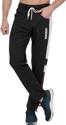 Leebonee Colorblock Men Black Track Pants