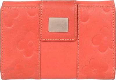 Leatherman Fashion Girls Casual, Trendy Red Genuine Leather Wallet(7 Card Slots)