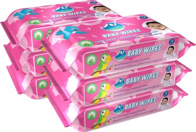 GLIDER Soft Baby Water Wipes with Aloe Vera,Vitamin E & Mild Fragrance for Babies Sensitive Skin - 72 Wipes/Pack(6 Wipes)