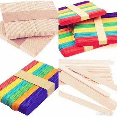 Stickwala Wooden Ice Cream Sticks for Art and Crafts Pack of 100 Pcs