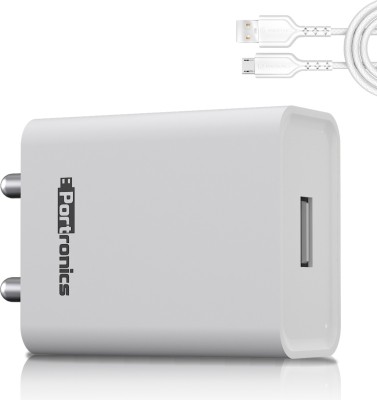 Portronics ADAPTO 62 2.4 A Mobile Charger with Detachable Cable(White, Cable Included)