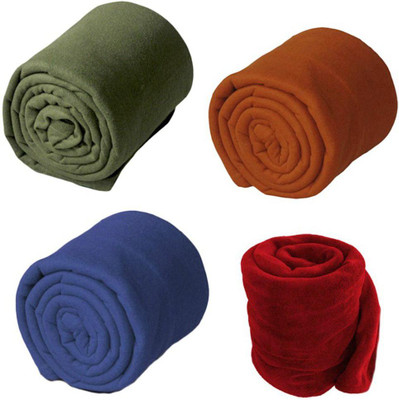 Goyal's Solid Single Fleece Blanket for  Heavy Winter(Polyester, Orange)