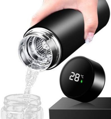 Toqon Smart LED Water Bottle with Temperature Display 500 ml Bottle (Pack of 1) 500 ml Bottle(Pack of 1, Black, Steel)