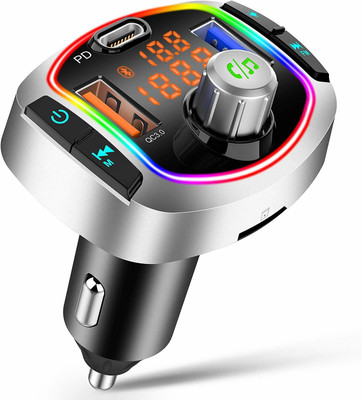 Protexz v5.0 Car Bluetooth Device with FM Transmitter, Car Charger, MP3 Player, Adapter Dongle, Transmitter(Black)
