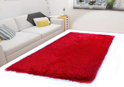 shopgallery Red Polyester Runner(2 ft,  X 4 ft, Rectangle)