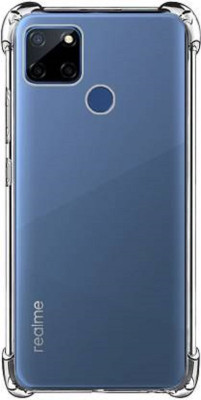 Foncase Back Cover for Realme Narzo 50a plain transparent back cover case camera protection(Transparent, Grip Case, Silicon, Pack of: 1)