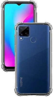 MAHTO Back Cover for Realme Narzo 50a plain transparent back cover case camera protection(Transparent, Grip Case, Silicon, Pack of: 1)