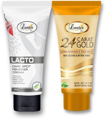 Luster Lacto Dark Spot Remover Cream & Gold Face Pack (Set of 2)(2 Items in the set)