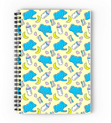 epheriwala Cute Baby Elephant Pattern A5 Diary Unruled 160 Pages(Yellow)