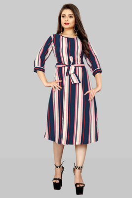 maruti fab Women Maxi Pink Knee Length Dress
