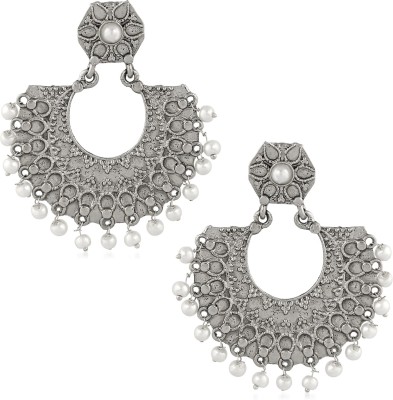 Stefan Traditional Chandbali Earrings Pearl Alloy Drops & Danglers